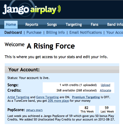 Jango Airplay - A Rising Force