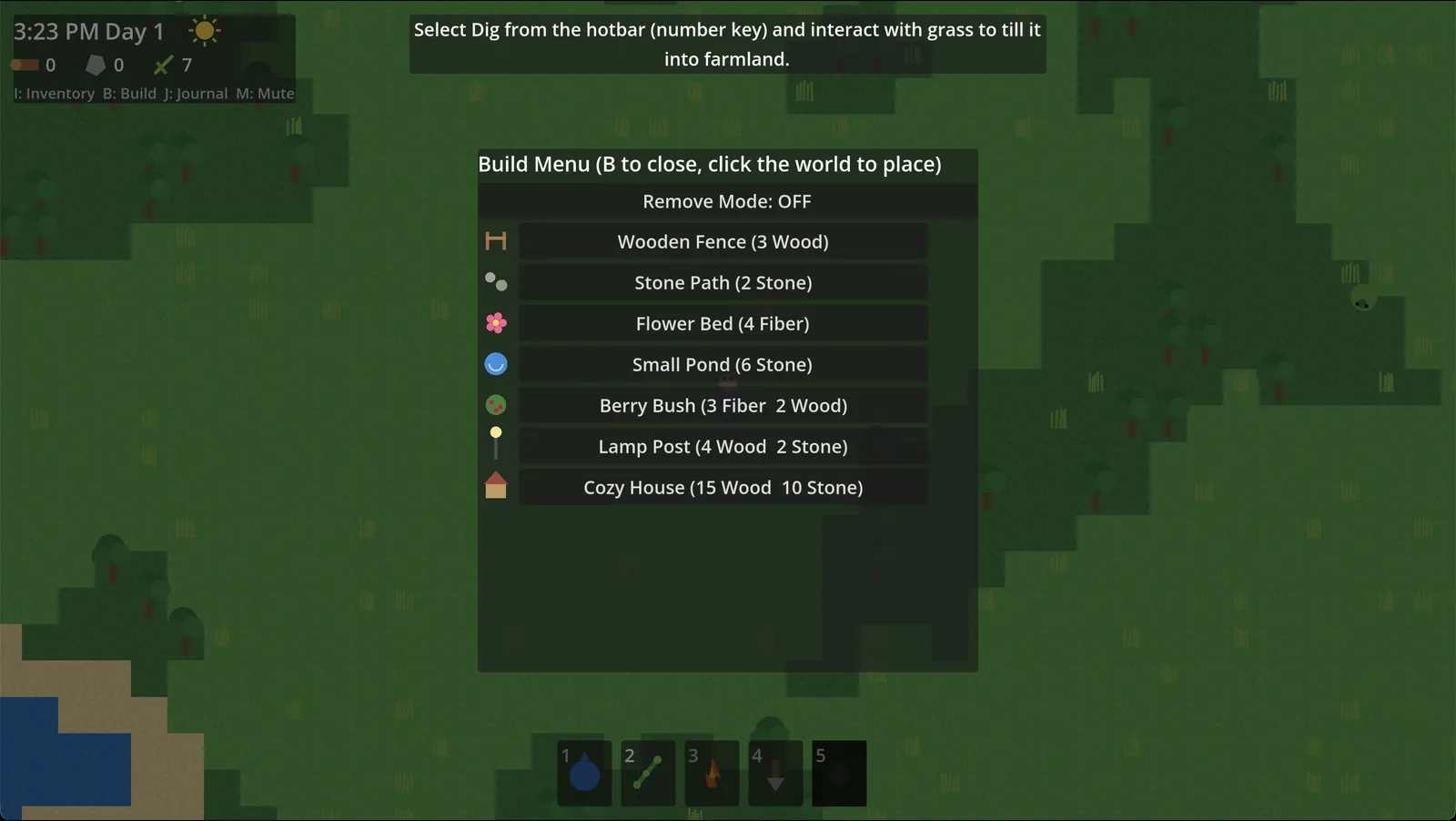 Sonnet's build menu in Islet.